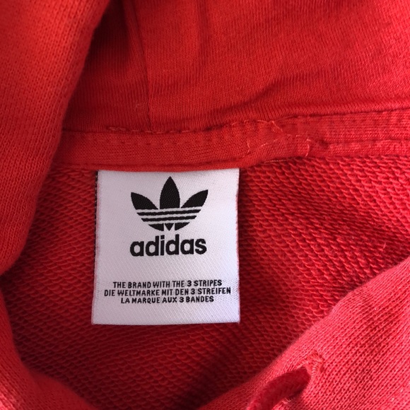 Adidas Sweatshirt Adidas Originals Cropped Large Trefoil Logo Hoodie- Small - Picture 7 of 8